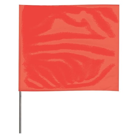 Marking Flag, Vinyl, 21" Wire Staff, Blank, 21" L., 100 PK