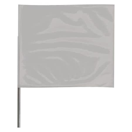 Marking Flag, Vinyl, 15" Wire Staff, Blank, 15" L., 100 PK