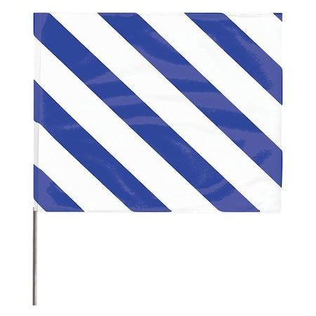 Marking Flag, Vinyl, 18" Wire Staff, Stripes, 18" L., 100 PK