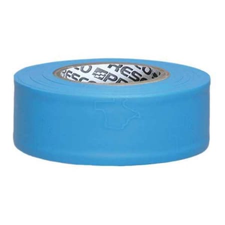 Flagging Tape, No Legend, Fluorescent Blue, 1 3/16 in Wide x 150 ft Length, Vinyl, 3 mil