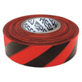 Flagging Tape, No Legend, Black/Red, 1 3/16 in Wide x 300 ft Length, Vinyl, 2 mil