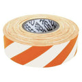 Flagging Tape, No Legend, Orange/White, 1 3/16 in Wide x 300 ft Length, Vinyl, 2 mil