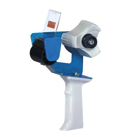 Light Duty Handheld Tape Dispenser, 2 in W Max Tape, 3 in Core Dia, Plastic Blue