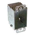 Electrical Box, 14 cu in, Switch Box Type, 1 Gang, Galvanized Zinc, Rectangular Shape