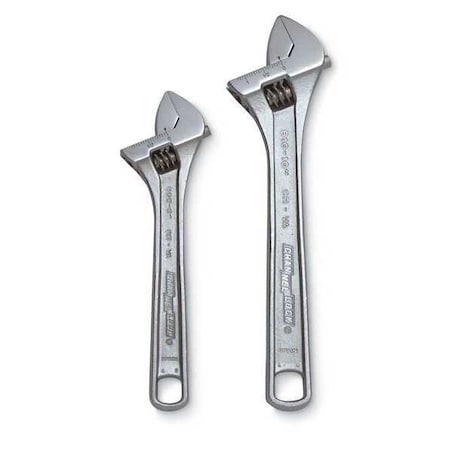 Adj. Wrench Set, Steel, Chrm, 6-1/4" to 10"
