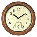 18" Analog Thermometer Wall Clock, Brown