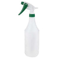 32 oz Trigger Spray Bottle, Mist/Stream, 1 fl oz Graduation Markings, HDPE, White/Green, 3 PK