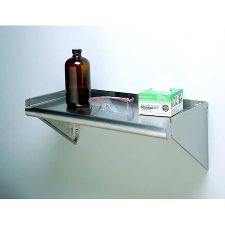 Stainless Steel Wall Shelf, 11-1/8"D x 60"W x 9-1/2"H, Silver