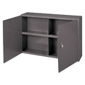 Shelving Storage Cabinet, 22-1/4 in H, 33-3/4 in W, 8-1/2 in D, Swing, Keyed, Gray, 1 Shelves