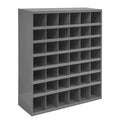 Pigeonhole Bin Unit, 33.75 in W x 12 in D x 42 in H, 42 Compartments, Gray, Steel