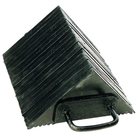 Wheel Chock, Single, Laminated Rubber, 10 in L, 10 1/2 in W, 5 1/2 in H, Black