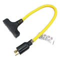 Power Strip, Locking, 5-15R, L5-20P, 2 ft., Yellow