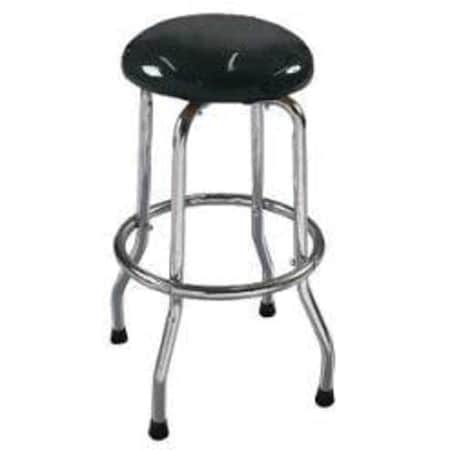 Round Stool, Height Range 30", Steel Black