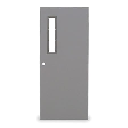 Narrow Light Steel Door with Glass, 80 in H, 32 in W, 1 3/4 in Thick, 18-gauge, Type: 3