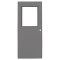 Half Glass Steel Door, 84 in H, 48 in W, 1 3/4 in Thick, 16-gauge, Type: 1