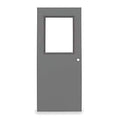 Half Glass Steel Door, 84 in H, 48 in W, 1 3/4 in Thick, 18-gauge, Type: 3