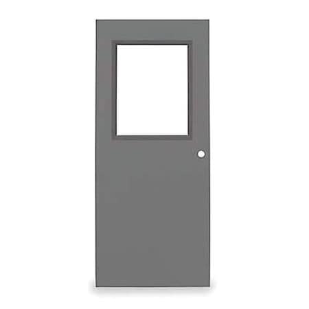 Half Glass Steel Door, 84 in H, 48 in W, 1 3/4 in Thick, 18-gauge, Type: 3