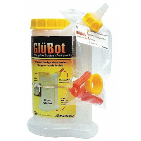 Glue Dispenser, Yellow/White, 16 oz, Plastic