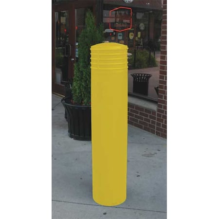 Bollard Cover, 10 In Dia., 52 In H, Yellow