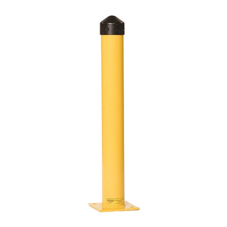 Bollard , 36 in H, Yellow , Carbon Steel