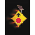 LED Traffic Sign, Stop Sign Ahead, Red and Black/Fluorescent Yellow, 36" W, 36" H