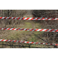 Barricade Tape, Life Hazard Do Not Enter, Red/White, 3 in Wide x 1, 000 ft Length, Polyethylene