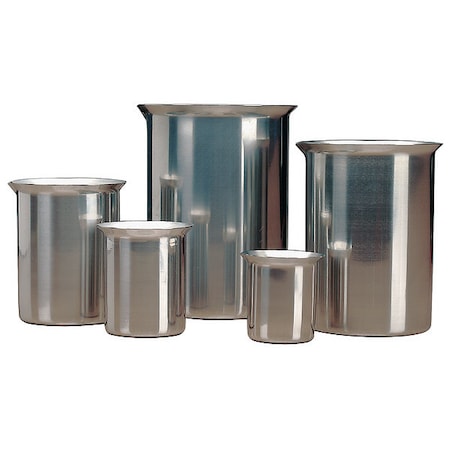 Beaker, Stainless Steel, Low Form, 1, 200 mL / 40.6 oz Capacity