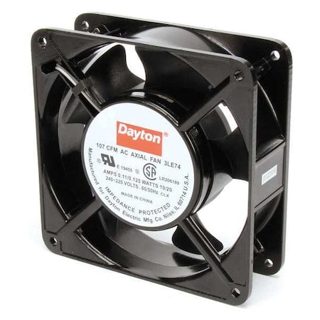 Axial Fan, Square, 230V AC, 1 Phase, Cast Aluminum, 4 11/16 in W.