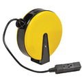 Cord Reel, NEMA 5-15R, 16 AWG, Yellow Reel Color, 30 ft Length, 3 Outlets