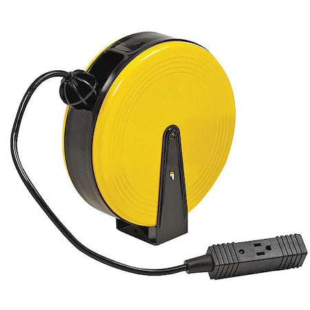 Cord Reel, NEMA 5-15R, 16 AWG, Yellow Reel Color, 30 ft Length, 3 Outlets