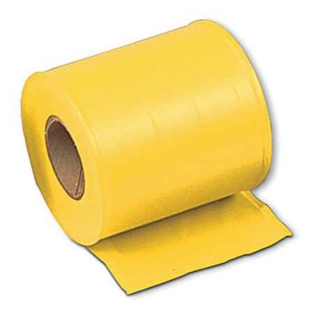 Flagging Tape, Yellow, 4 in Wide x 300 ft Length, Vinyl, 2.5 mil