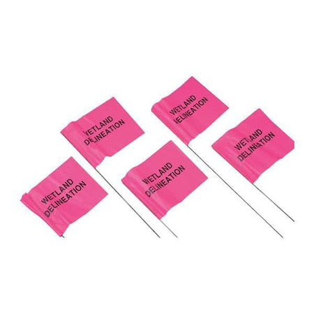 Marking Flag, PVC, Wetland Delineation, 4" L., 100 PK