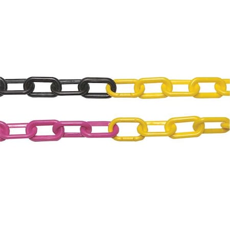 Plastic Chain, Black/Yellow, 100 ft Length, Gloss