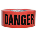Barricade Tape, Danger Do Not Enter, 3 in Wide x 1000 ft Long, Polyethylene, 1.6 mil Thickness