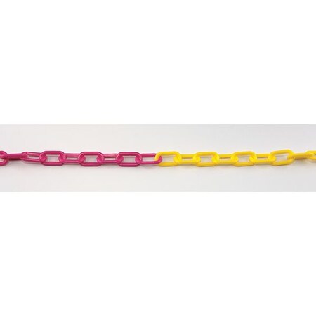 Plastic Chain, Magenta/Yellow, 100 ft Length, Gloss