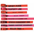 Flagging Tape, Wetland Boundary, Fluorescent Orange, 1 1/2 in Wide x 150 ft Length, Vinyl, 2.5 mil