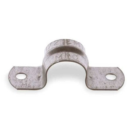 Two Hole Strap, Conduit; EMT Use, 1/2 in, Steel, None