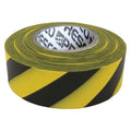 Flagging Tape, No Legend, Black/Yellow, 1 3/16 in Wide x 300 ft Length, Vinyl, 2 mil