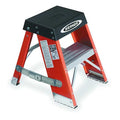 Step Stand, 2 Steps, 375 lb Load Capacity, 24 in Overall Height, Fiberglass, Orange/Silver/Black
