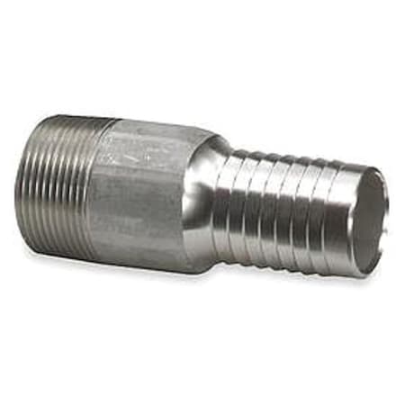 Nipple, 1-1/2 Barb, 1-1/2 In MNPT, 316 SS