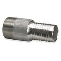 Nipple, 1-1/4 In Barb, 1-1/4 In MNPT, Steel