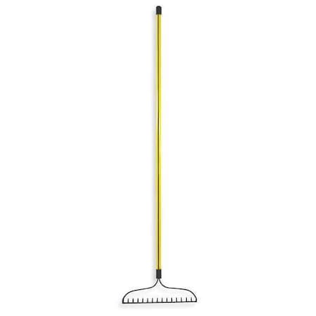 16-1/4 in Steel Bow Rake, 16 Tines, 60 in L Fiberglass Handle