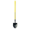 16 ga Standard Step Round Point Shovel, Steel Blade, 48 in L Yellow Handle