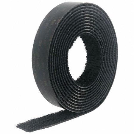 Hook-and-Loop Fastener, Acrylic, 30 ft, 1/2 in W, Black
