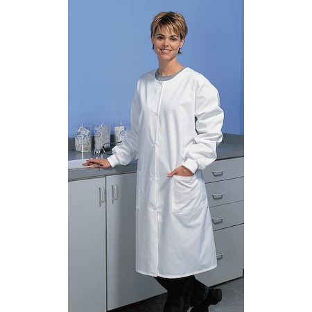 Lab Coat, Cotton Poplin/Polyester, 2 Pockets, Snaps