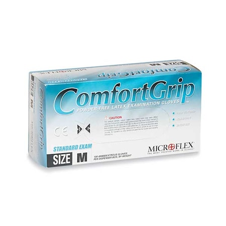 MicroFlex Comfort Grip Disposable Gloves, Latex, 5.1 mil Palm, Powder-Free, XS, Beige, 100 PK