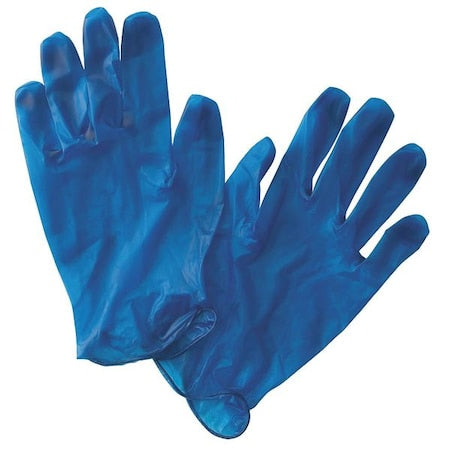 Disposable Gloves, 5 mil Palm, Vinyl, Powder-Free, XL (10), 100 PK, Blue