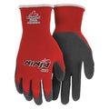 Coated Gloves, Latex, Textured, Palm, 3 Abrasion Level, Red, XL (10) 1 PR