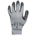 Latex Coated Gloves, Natural Rubber Latex, Rough, Palm, 4 Abrasion Level, Gray, M (8) 1 PR