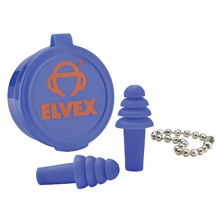 Quattro(TM) Reusable Foam Ear Plugs, Flanged Shape, 25 dB, Blue, 50 PK